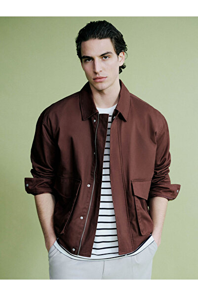 LC Waikiki Rmz Gi̇yi̇m Farkiyla Comfortable Fit Shirt Roba Collar Men's Coat