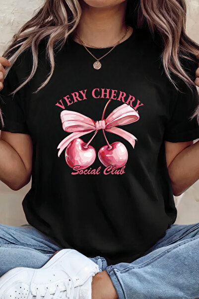 Sarah's Boutique Women's T-shirt – 100% cotton – "Very Cherry Social Club"