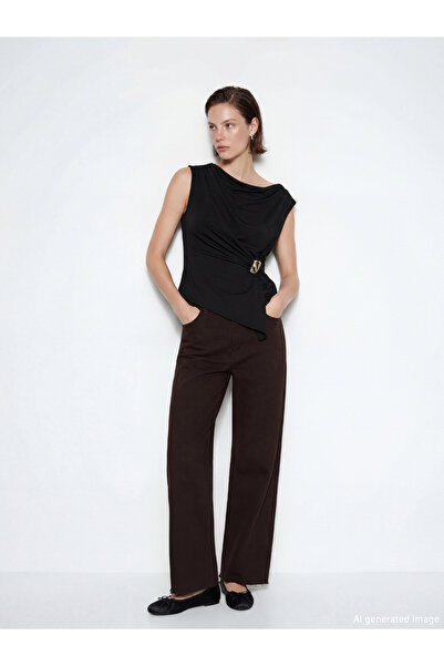 LC Waikiki Brown Wideleg Women's Jean Trousers