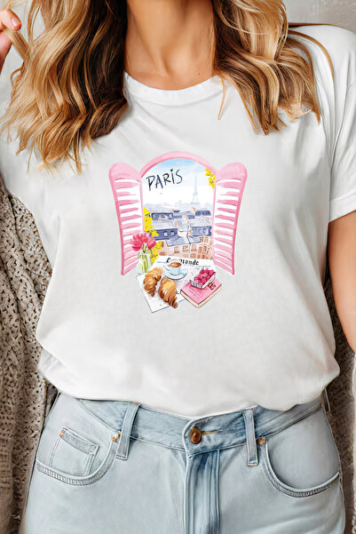 Sarah's Boutique Women's T-shirt – 100% cotton – "Windows to Paris"