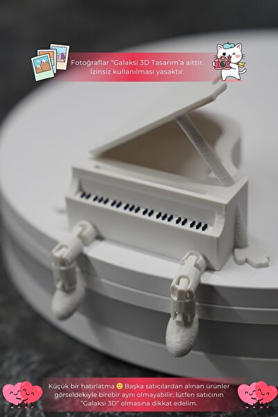 Galaksi 3D Sallanan Bacak Piyano Biblo | Sevimli Dekoratif Masa & Raf Süsü