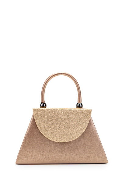 minebag Minimalist Design Glittery Covered Lip Evening Dress Handbag Powder