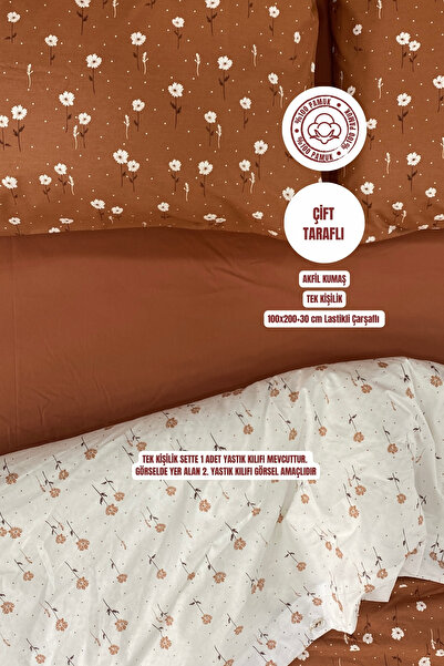 sutra Dream Series 100% Cotton Luxury Poplin Single Fitted Sheet Duvet Cover Set