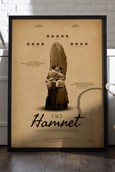 Duvarda Poster cu ramă din lemn negru Hamnet, pictură murală cu tema filmului...