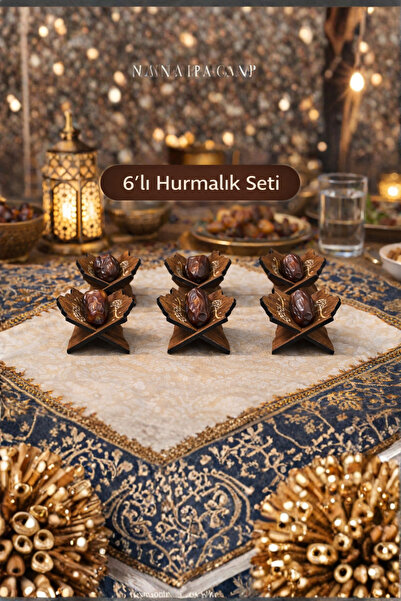 PİNK DESİGN KİTCHEN 6 Adet Hurmalık - Ramazan Sunumluk - Hurma Sunum