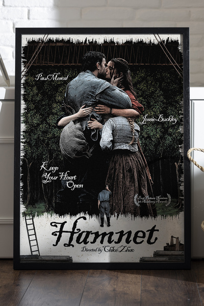 Duvarda Poster cu ramă din lemn negru Hamnet, pictură murală cu tema filmului...