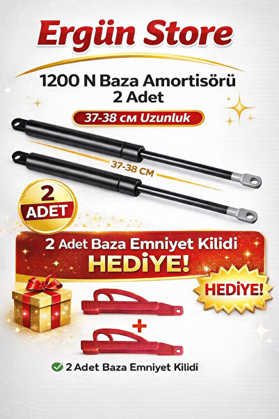 Ergün Baza Amortisörü 1200 N , Baza Pistonu ( 1 Çift / Takım ) Emniyet Kilidi...
