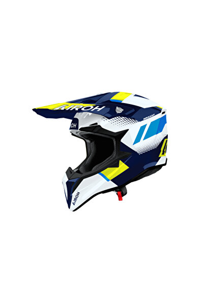 Airoh Wraap Vısıon Sarı Mavi Parlak Motosiklet Kaskı