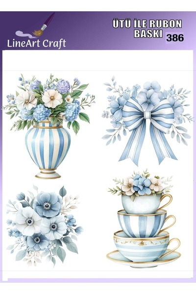 LİNEART طباعة روبون قابلة للكي بالحرارة رقم: RB386-30x30cm