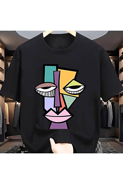 CLASSY.MODA Unisex Black Color Oversize Printed T-Shirt Streetwear Comfortabl...