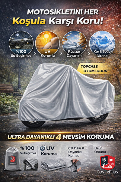 CoverPlus حقيبة خلفية متوافقة مع دراجة نارية يوكي ديوتي 125 (لون رمادي)