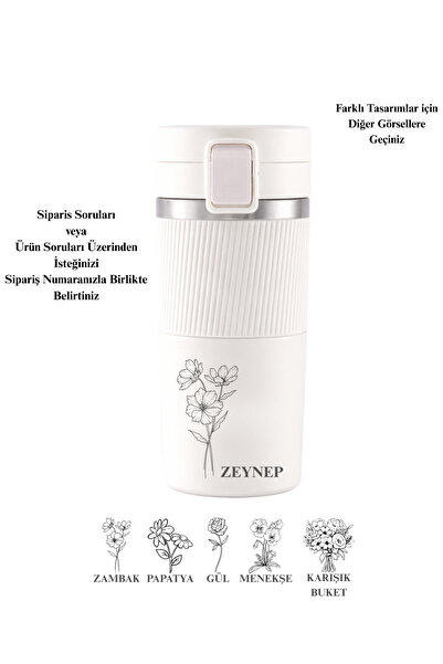 Penguen Kişiselleştirilebilir Paslanmaz Çelik Çay Termosu Özel İsimli Tasarımlı