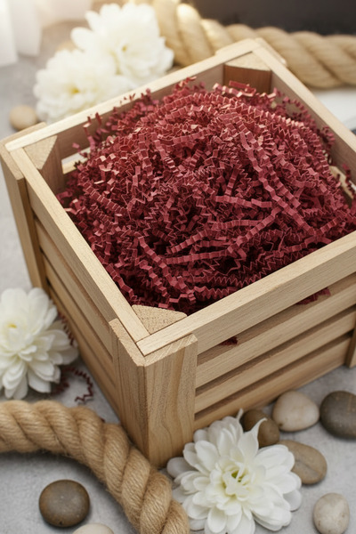 ADENZ BORDO Kırpık Z Zigzag Pelur Kırpıntı Kağıt 100 gram Süs Dolgu Malzemesi