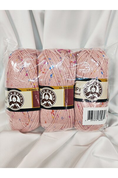 Ören Bayan FAVORİ TWEED Gül Kurusu El Örgü İpi (3 Adet) - Renk: 001A