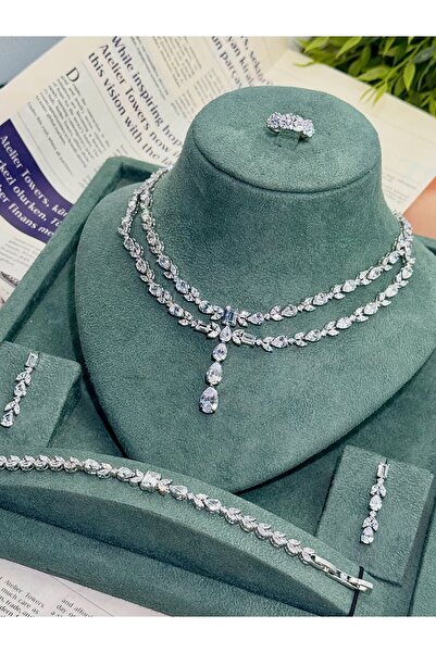 rive.official Zirkon Taşlı Özel Tasarım Şık Takı Seti – 2 Yıl Garantili