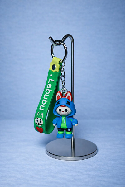 GLOW LUXE سلسلة مفاتيح وحلية حقيبة من السيليكون بتصميم شخصية لابوبو ثلاثية ال...