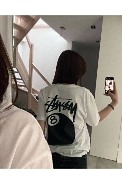 CLASSY.MODA Unisex White Oversize T-Shirt Printed Relaxed Fit Casual Streetwe...