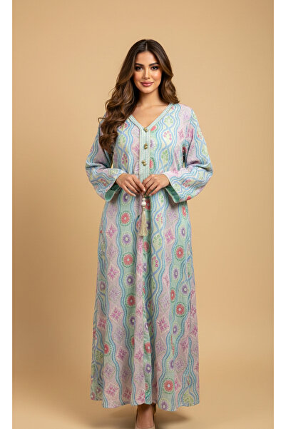 Moda Line Women's jalabiya with colorful embroidery and sparkling sequins