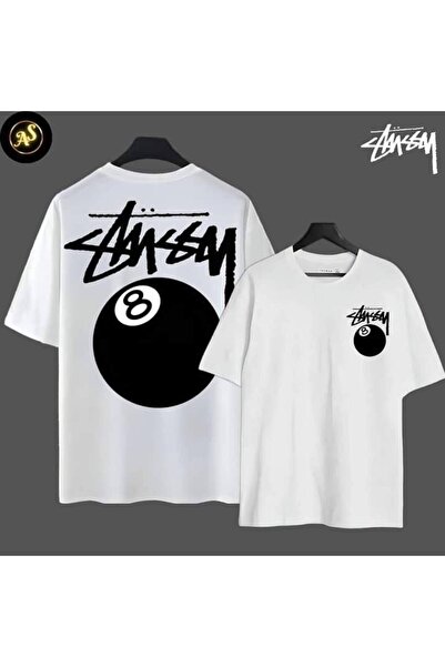 CLASSY.MODA Unisex White Oversize T-Shirt Printed Relaxed Fit Casual Streetwe...