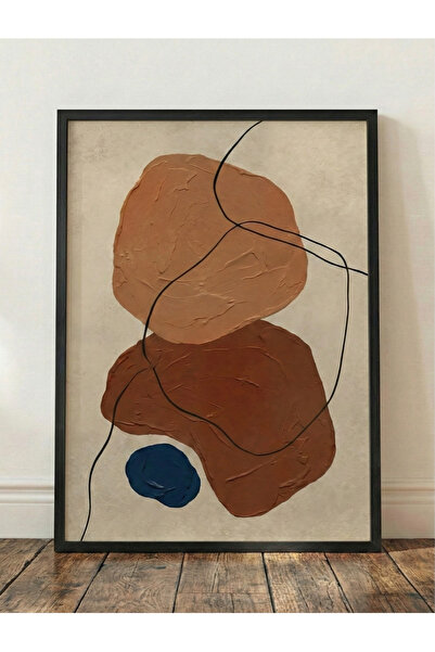 artera casa Terra Balance – Modern Soyut Dokulu Duvar Tablosu (Siyah Çerçeveli)