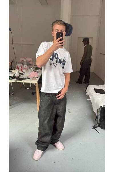 CLASSY.MODA Unisex Λευκό Υπερμεγέθη Μπλουζάκι με Στάμπα Άνετη Γραμμή Καθημερι...