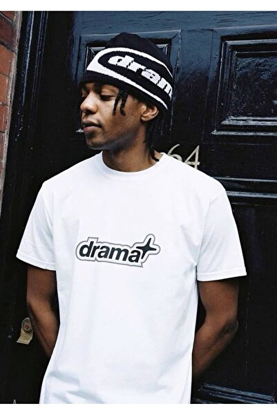 CLASSY.MODA تي شيرت أبيض كبير الحجم للجنسين مطبوع بقصة مريحة ملابس كاجوال أني...