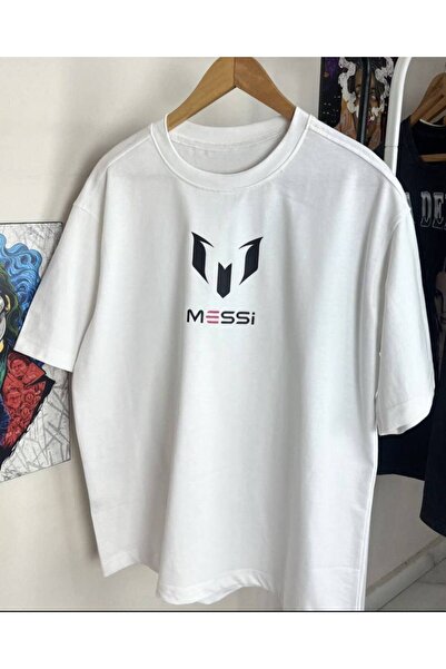 CLASSY.MODA Unisex White Oversize T-Shirt Printed Relaxed Fit Casual Streetwe...