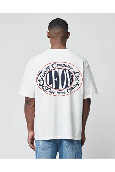 CLASSY.MODA Unisex Λευκό Υπερμεγέθη Μπλουζάκι με Στάμπα Άνετη Γραμμή Καθημερι...