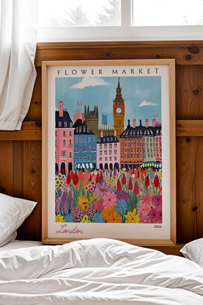 Saturn London England Framed Painting Aesthetic Wall Decor for Travel Lovers ...