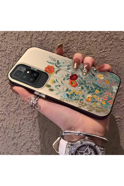 Hontinga حافظة هاتف Redmi 10 متوافقة مع الحواف السيليكونية الصلبة والمضادة لل...