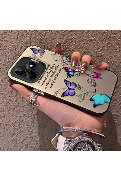 Hontinga حافظة هاتف Realme C53 متوافقة مع الحافة السيليكونية الصلبة والمضادة ...