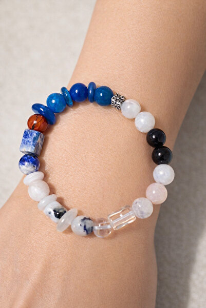best bioenerji taş terapi Tok Tutan Natural Stone Bracelet Moonstone Apatite ...