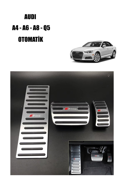 özgürce Krom Pedal Seti, Audi A4 A6 A8 Q8, Otomatik Pedal Takımı