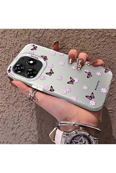 Hontinga حافظة هاتف تكنو سبارك 10 برو متوافقة مع حافة السيليكون الصلبة والمضا...