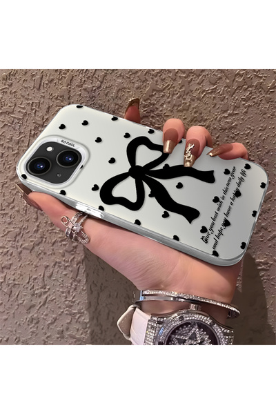 Hontinga iPhone 15 Plus Compatible Silicone Edge Hard Back Anti-Fall Phone Ca...