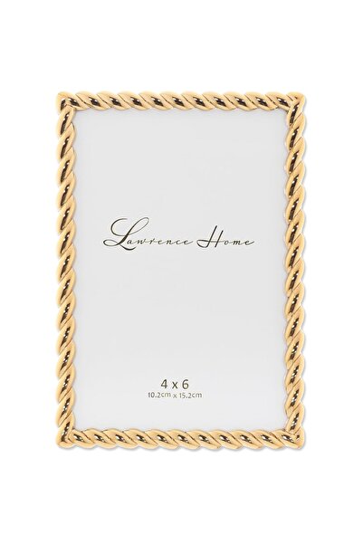 ASTERA 10X15 cm Metal Picture Frame with Gold Colored Rope Design