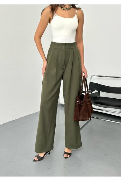 QUASAR Fashion New Season Woven Fabric Double Buttoned Extra Wide Leg Palazzo...