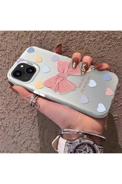 Hontinga iPhone 15 Plus Compatible Silicone Edge Hard Back Anti-Fall Phone Ca...