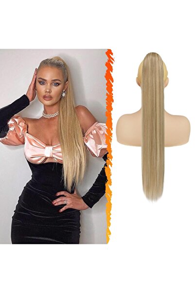 OEM Hair extension, ponytail, with cord, 66 cm, straight synthetic hair, ligh...