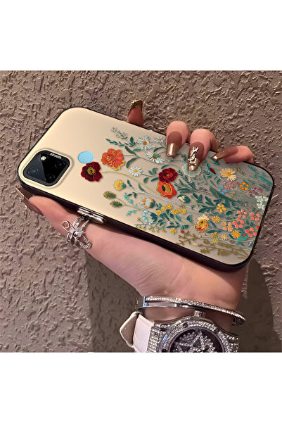 Hontinga حافظة هاتف Realme C21Y متوافقة مع حافة السيليكون الصلبة ومضادة للسقو...