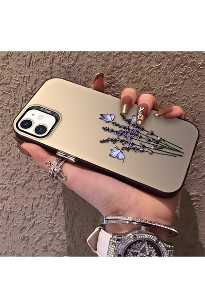 Hontinga iPhone 12 Compatible Silicone Edge Hard Back Anti-Fall Phone Case Fl...