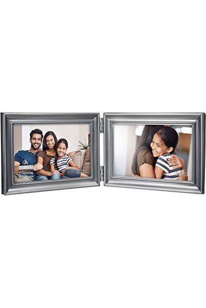 ASTERA Hinged Double Horizontal Silver Metal 10X15 cm Frame