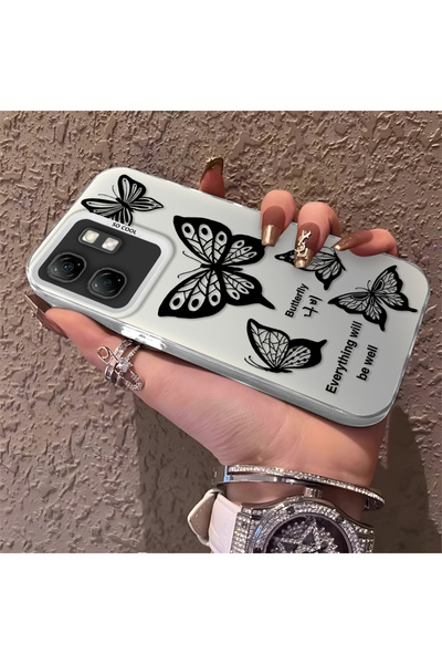 Hontinga حافظة هاتف Infinix Smart 9 متوافقة مع حافة السيليكون الصلبة ومضادة ل...