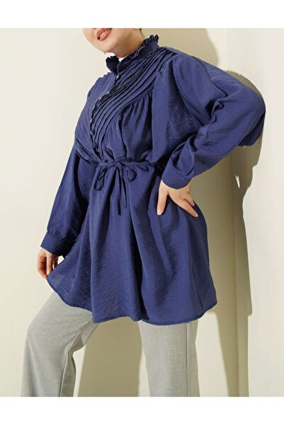Burcia V Ribbed Half-Buttoned Tunic