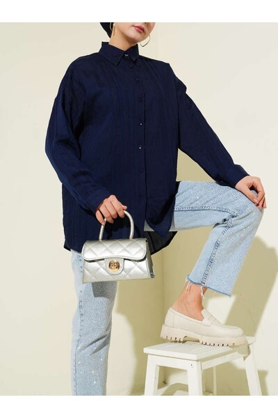 Burcia Honeycomb Striped Oversize Shirt