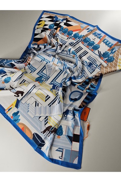 Shiva Scarfs Patterned Premium Voile Silk Scarf Silk Scarfs Hijab Shawl Acces...