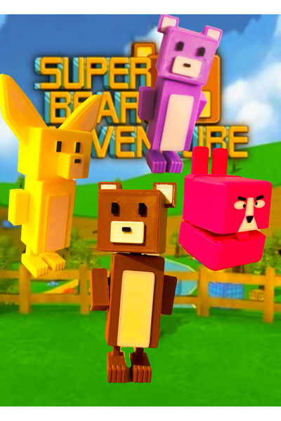 ATOLYETASBAHCE Super Bear Adventure Hareketli Ayı-Tavşan-Tilki Figürü (4'lü S...