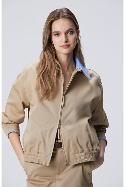 Network Bej Gömlek Yaka Mont