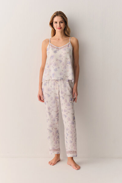 SUWEN Lilac Atlet Pantolon Pijama Takımı