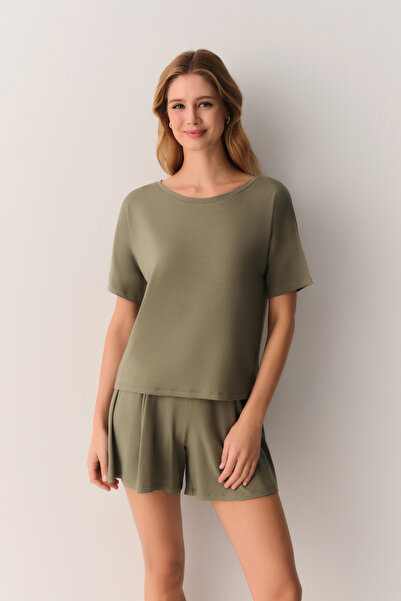 SUWEN Stella Modal Tişört Şort Pijama Takımı